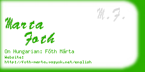 marta foth business card